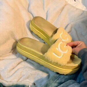 UGG Women's Lime Yellow Slides Size 8